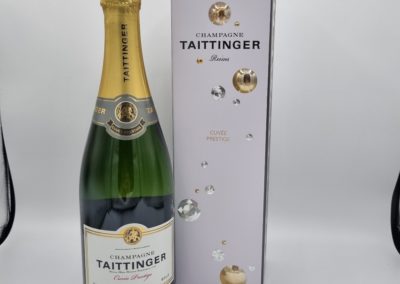 Champagne Taittinger Brut Menton – Brut Prestige.